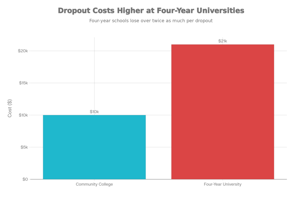 Graph showing average dropout costs